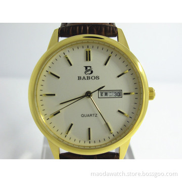 fashion men watch stainless steel gold watch